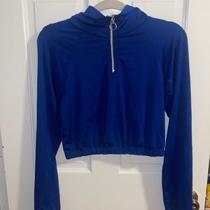 Fashion Nova Blue Long Sleeve Top.